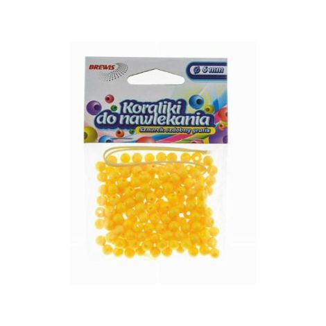 Koraliki plastikowe Brewis 6mm, Żółte - 2